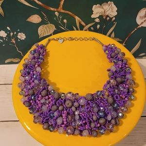 ALDO Beaded Statement Necklace - Purple